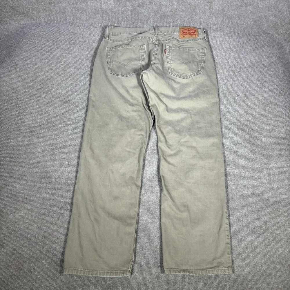 Levi 559 Jeans Mens 34x30 Relaxed Fit Straight Leg Beige Khaki‎ Denim Cotton